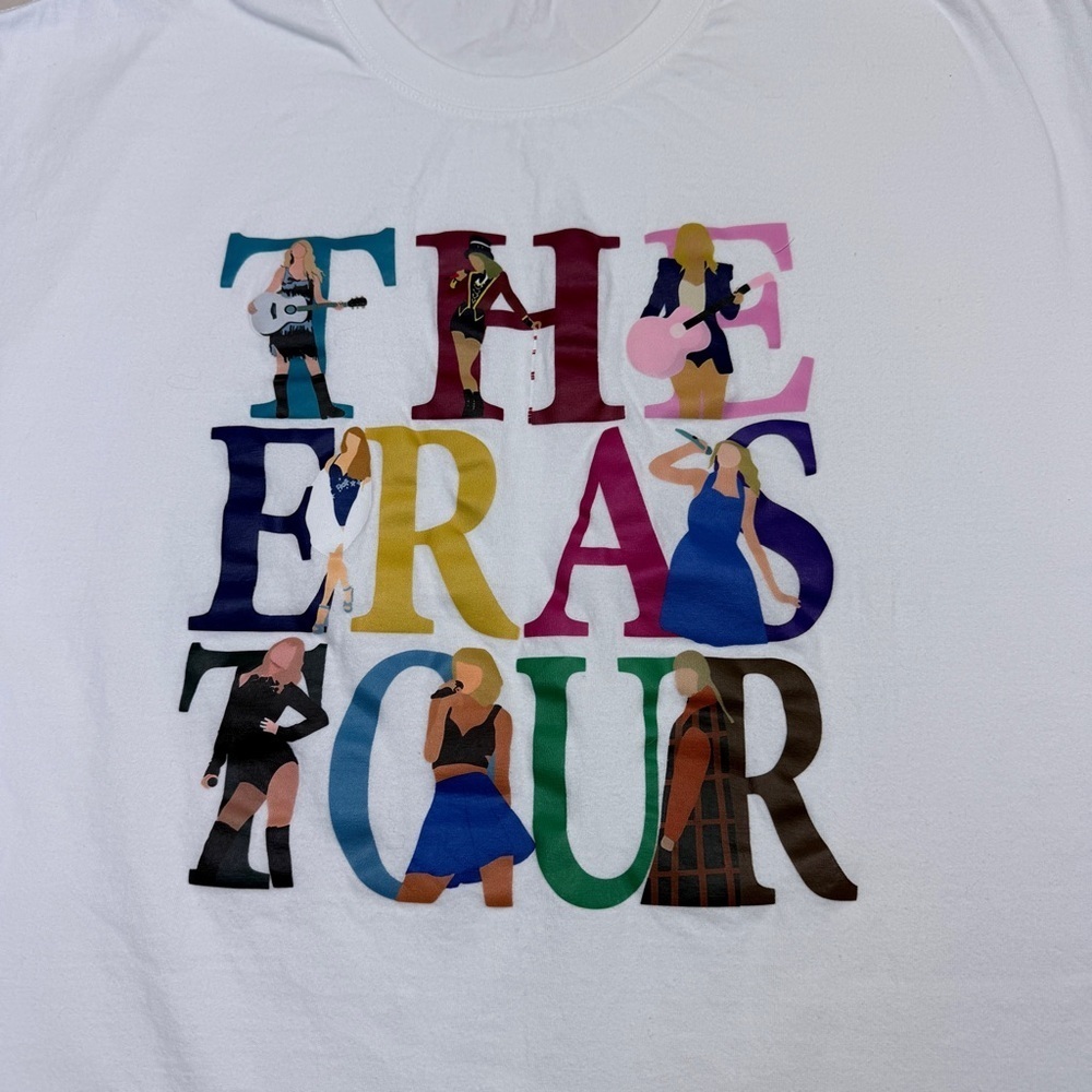 Taylor Swift White 'The Eras Tour' Short Sleeve Tee - Picture 3 of 7